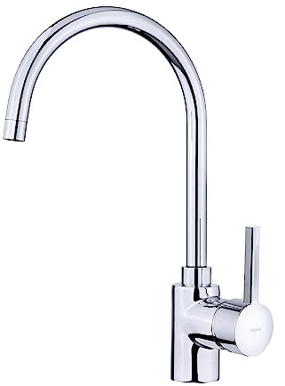 TEKA Grifo de Cocina Monomando, Caño Alto Giratorio, Diseño Minimalista, Temperatura Precisa, Suavidad en el Manejo, Aireador Anticalcáreo, Color Cromo, ARK 915