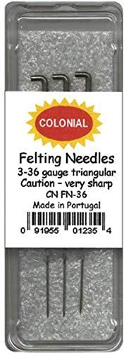 Colonial Needle CNFN36 Triangle Point Felting Needle, Size 36, 3-Pack