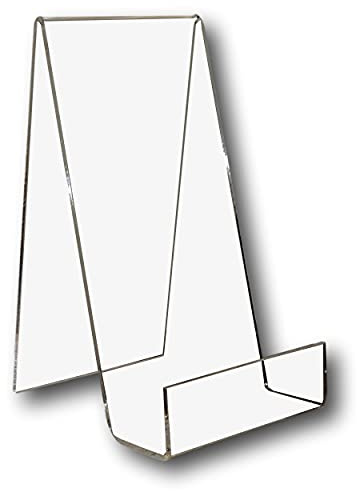 EPOSGEAR 5 Pack XL Extra Large Plastic Acrylic Perspex Book Plate Tablet Retail Display Stand Holder - Perfect for Schools, Nurseries, Libraries etc (Clear)