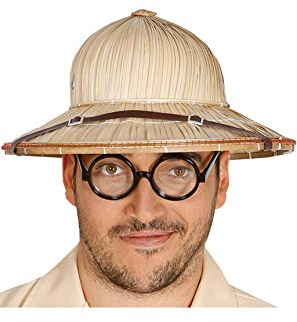 FIESTAS GUIRCA | Cappello Coloniale in Paglia Naturale - Accessorio per Costumi in Stile Militare e Anni '40 - Ideale per Adulti Unisex a Carnevale e Halloween - Naturale