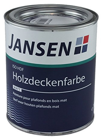 Jansen ISO-HDF Holzdeckenfarbe matt weiß 750ml Grund und Deckanstrich