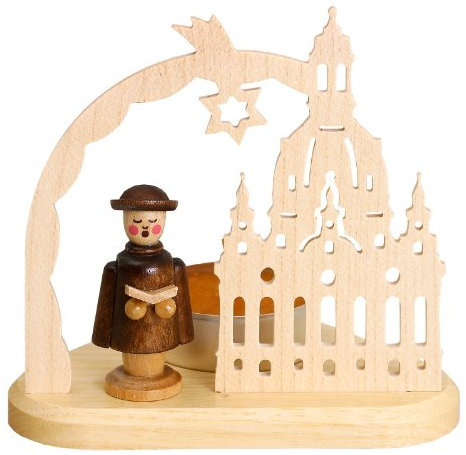 Volkskunstwerkstatt Unger Teelicht Frauenkirche mit Kurrende - Original Erzgebirge® #0422