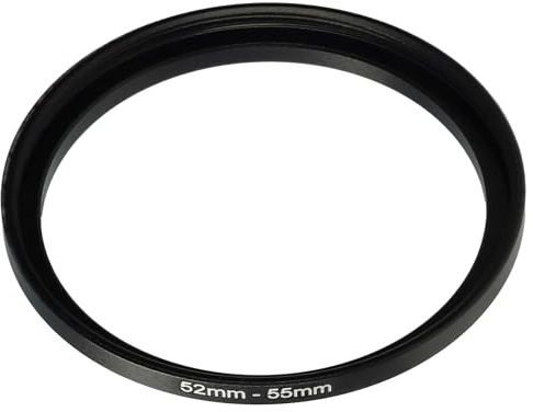vhbw Step-Up-Ring Adapter von 52 mm auf 55 mm für Kamera Objektiv | Filteradapter, Metall, Schwarz