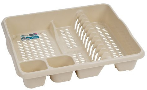 Wham LARGE QUALITY PLASTIC DISH DRAINER RACK (CALICO/CREAM), 11975