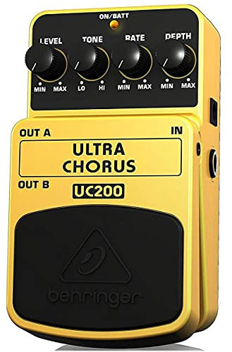 Behringer ULTRA CHORUS UC200 Ultimate Stereo Chorus Effects Pedal, Yellow