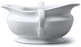 Salsiera tradizionale in porcellana con due manici, Wm Bartleet & Sons, bianco (300 ml)