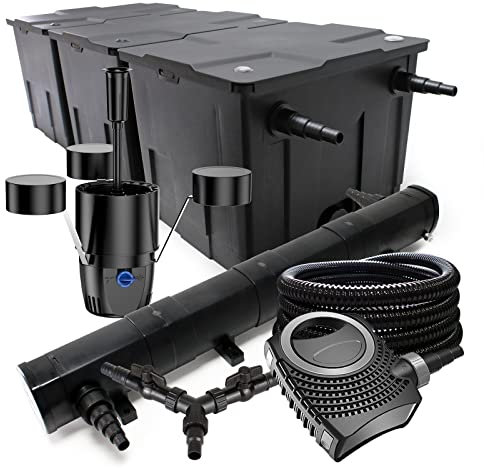 SunSun Kit filtro estanque 90000l 72 W clarificador neo10000 80 W bomba 25 m tubo skimmer jardin