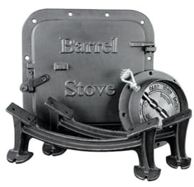 US Stove BSK1000 Barrel Camp Stove Kit, Medium, Black