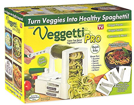 Veggetti Pro Tisch-Spiralschneider, schnelle Spiralen, schneidet Gemüse in gesunde Gemüsenudeln