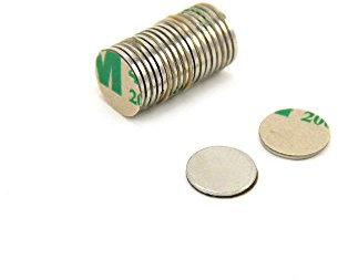 Adhesive N35 Neodymium Magnet for Arts, Crafts, Model Making, DIY, Hobbies, Office, and Home - 9.5mm x 0.75mm thick - 0.35kg Pull - North - Pack of 20