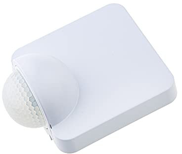 HUBER Motion 80 Infrarot Bewegungsmelder 180° Innen/Außen Bewegungssensor IP65 I 230V Bewegungsmelder LED geeignet, Aufputz Bewegungsmelder, weiß