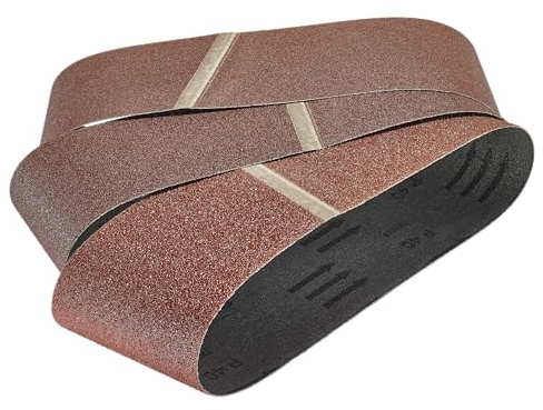wolfcraft 9 tygslipband 65 x 410 mm I 1899100 I korn 40, 80, 120 I flexibel och motståndskraftig I för trä och metall, färger och lack I för bandslipmaskin