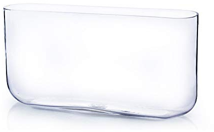 WGV Transparente Redondo Acorralado Rectangular jarrón de Cristal, 3 por 16 por cm