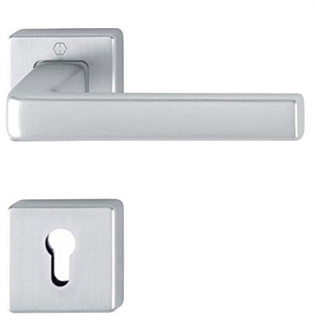 Hoppe Dublin Maniglia Con Rosetta E Bocchetta Foro Yale Per Cilindro Argento Satinato