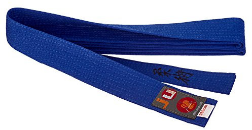 Budogürtel blau mit Bestickung Ju-Jutsu (Japanisches Kanji)