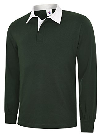 Uneek clothing UC402 - Maglietta da Rugby Classica (280 g/m²), Verde Bottiglia - XX Large
