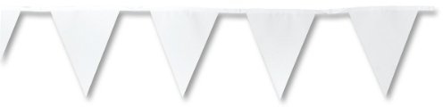 Folia 2374 – Guirlande de fanions, 3,80 m de Long, 15 fanions, Lot de 2, Blanc