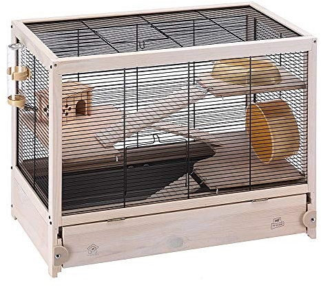 Ferplast Hamsterville Habitatkäfig für Hamster, stabile Holzstruktur, Schwarz