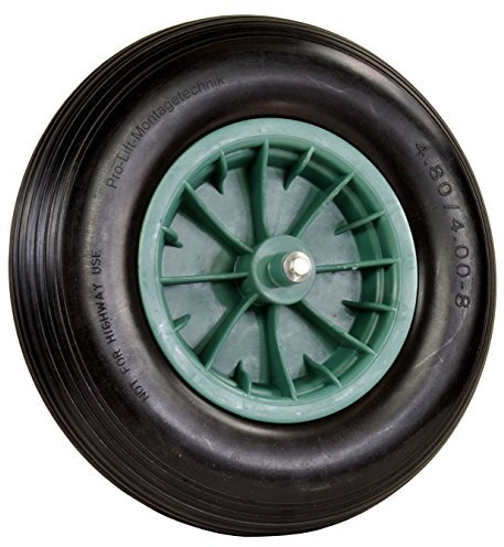 160 kg pesanti Rotolo, in gomma piena con plastica cerchione, ad esempio per carriola, ø390 mm, 01651