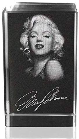 VIP-LASER XL 3D Glaskristall 3D Autogramm Marilyn Monroe