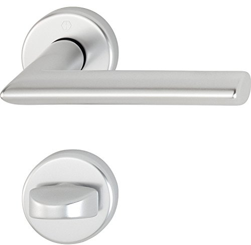 HOPPE 2811122 handtagsset Stockholm med rosetter WC, eloxerat silver