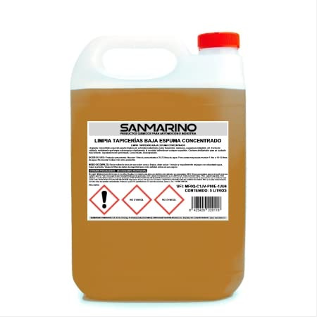SANMARINO LIMPIADOR TAPICERÍAS TEXTILES BAJA ESPUMA CONCENTRADO 5 L.