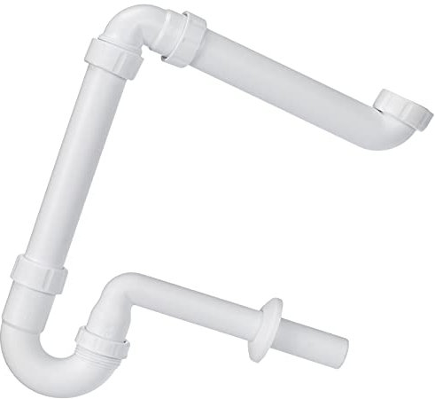 HAAS Raumspar-Waschtisch-Siphon | DN 32 | 1 1/4 Zoll | Kunststoff weiß | Typ 4832 | 1 Stück