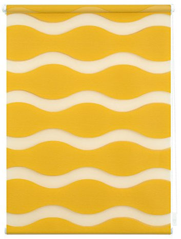 Lichtblick Doppelrollo Klemmfix ohne Bohren, Welle, Blickdicht, Klemmträger-Montage, Sichtschutz, Wandmongtage, Deckenmontage, für Fenster und Türen Senfgelb,90 cm x 150 cm (B x L)