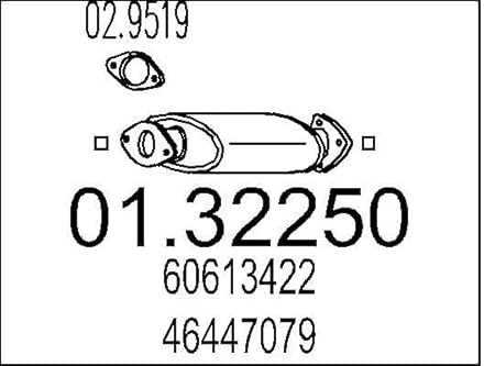 MTS Silencieux avant 01.32250