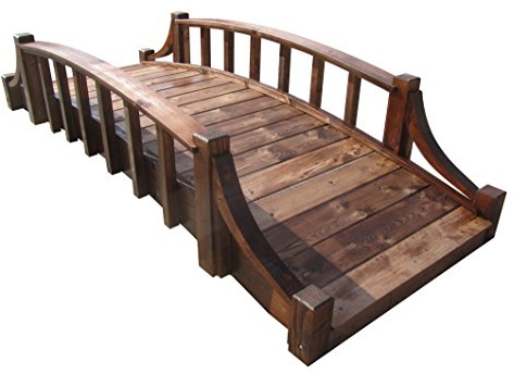 SamsGazebos Country Wood Garden Bridge, 8', Brown