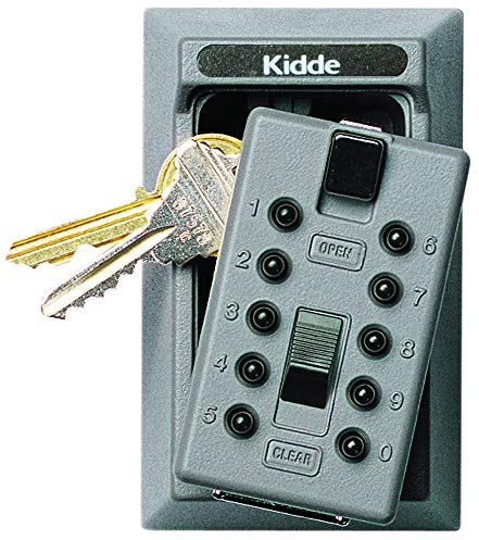 Kidde AccessPoint 001015 KeySafe Original Push Button Combination Permanent Key Lock Box, 5-Key, Titanium Gray