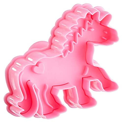Staedter Unicorn Repujado Molde para Galletas con expulsor, Rosa, 7 cm