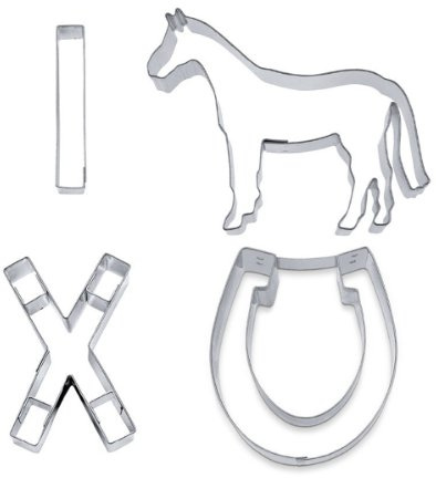 Städter 002098 Ausstechformen-Set Pferdefreundschaft (unter anderem Pferd, Hufeisen), 4-teilig