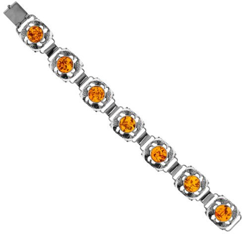 Ostsee-Schmuck Damen-Armband 925/000 Sterlingsilber mit Bernstein
