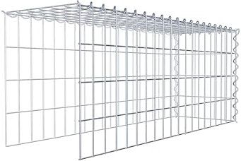 GABIONA Cestino di Pietra Gabbione Maglie rettangolari, 5 x 10 cm, profondità 30 cm, Cestino per la Coltivazione di Tipo 4, Chiusura a Spirale, con zincatura galvanica