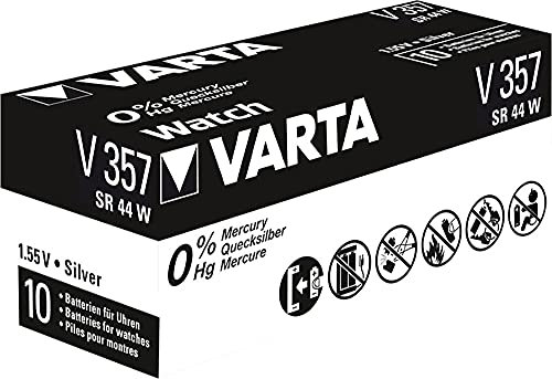 Wentronic SR44 W/V357/V76 PX(4075) Varta 1BL - piles non-rechargeables (Button/coin, SR44, Oxyde d'argent, 11,6 x 11,6 x 5,4 mm, Argent) - Lot de 10