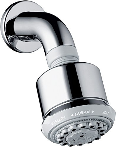 hansgrohe Clubmaster Duschkopf, Kopfbrause für Wandmontage, 3 Strahlarten, Chrom