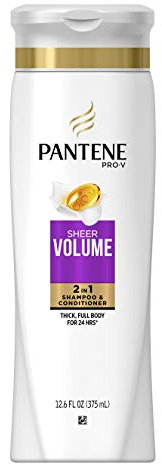 Pantene Pro-V 2 in 1 Shampoo & Conditioner, Sheer Volume with Collagen, 12.6 Ounce