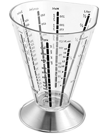 GEFU Messbecher SATURAS 500 ml | Skalierung für Mehl, Zucker, Butter & Flüssigkeiten | Edelstahl, hitzebeständig, spülmaschinengeeignet, präzises Abmessen