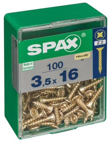 Vis Universelle Spax 'Pozi' Acier Jaune 16 x 3,5 mm - 100 pcs