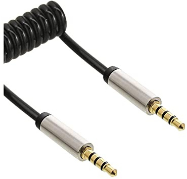 InLine 99272 Slim Audio Spiralkabel Klinke 3,5mm ST/ST, 4-polig, Stereo, 2m