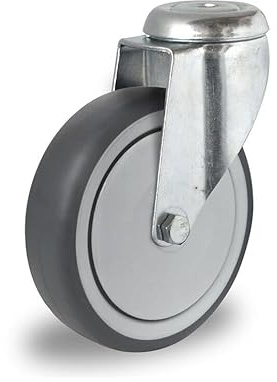 Lenkrolle mit Rückenloch 125 mm Thermoplastisches Gummi Apparaterolle