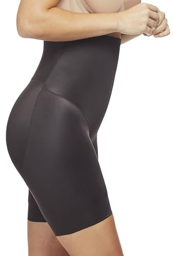Naomi & Nicole womens Back Magic Firm Control Hi-waist Slimmer thigh shapewear, Black, 2X Plus