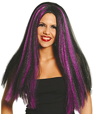 Halloween lila vekar häxa peruk