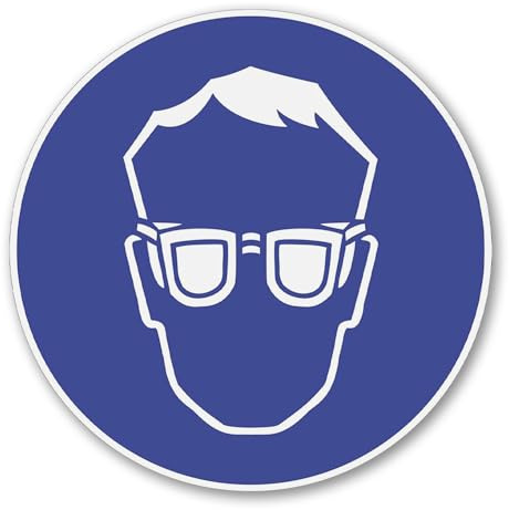 easydruck24de Gebotsaufkleber Augenschutz benutzen Ø 9 cm - hin140 | Warnhinweis DIN 4844-2 Schutzbrille, witterungsbeständig, vergilbungsfrei, UV-beständig