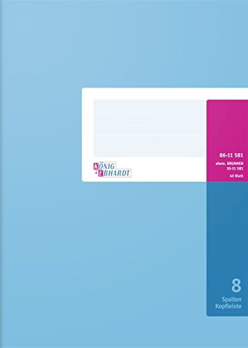 König & Ebhardt 8611581 Geschäftsbuch (A4, mit Kopfleiste, 8 Spalten, 32 Zeilen, 80g/m², 42 Blatt Drahtheftung)
