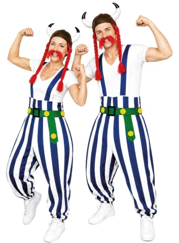 Ikumaal Gallier-Kostüm, To08 M, mit Helm und Zöpfen!, für Erwachsen-e Männer Frau-en, Kostüm-e Fasching Karneval Fasnacht Faschingskostüm-e Karnevalskostüm-e
