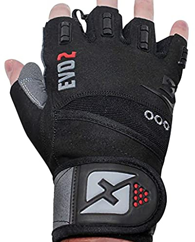2016 Evo 2 Gewichtheben Handschuhe mit integrierter Handgelenkbandage support-double Nähte für extra durability-get Zerrissene mit der Best Body Building Fitness Crossfit und Zubehör, M