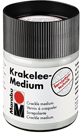 Marabu Medio craquelador incoloro al Agua, Tarro de 50 ml, para la técnica del craquelado, Apto para Muchos Materiales, 11400005840
