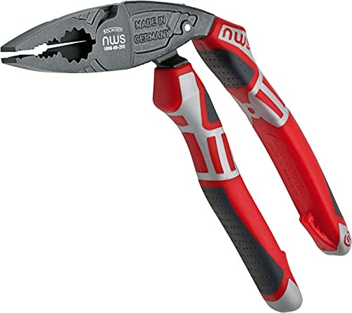 NWS 1096-69-200-SB Number 69 ErgoCombi Combination Pliers, Silver/Red, 200 mm